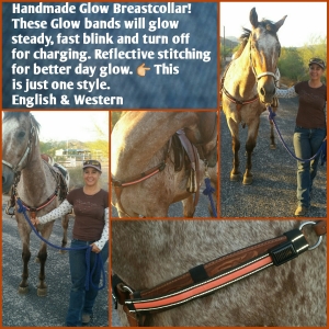 Horse Breastcollar solar-powered reflective